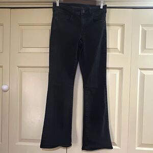 American Eagle Next Level Stretch Black Bootcut Jeans Slim Mid Rise Size 8